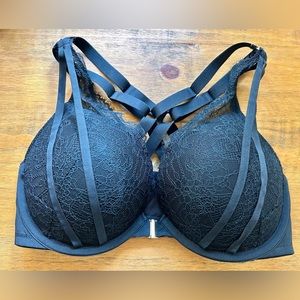 Cacique Front-Closure Pushup Bra w/Intricate Back Straps